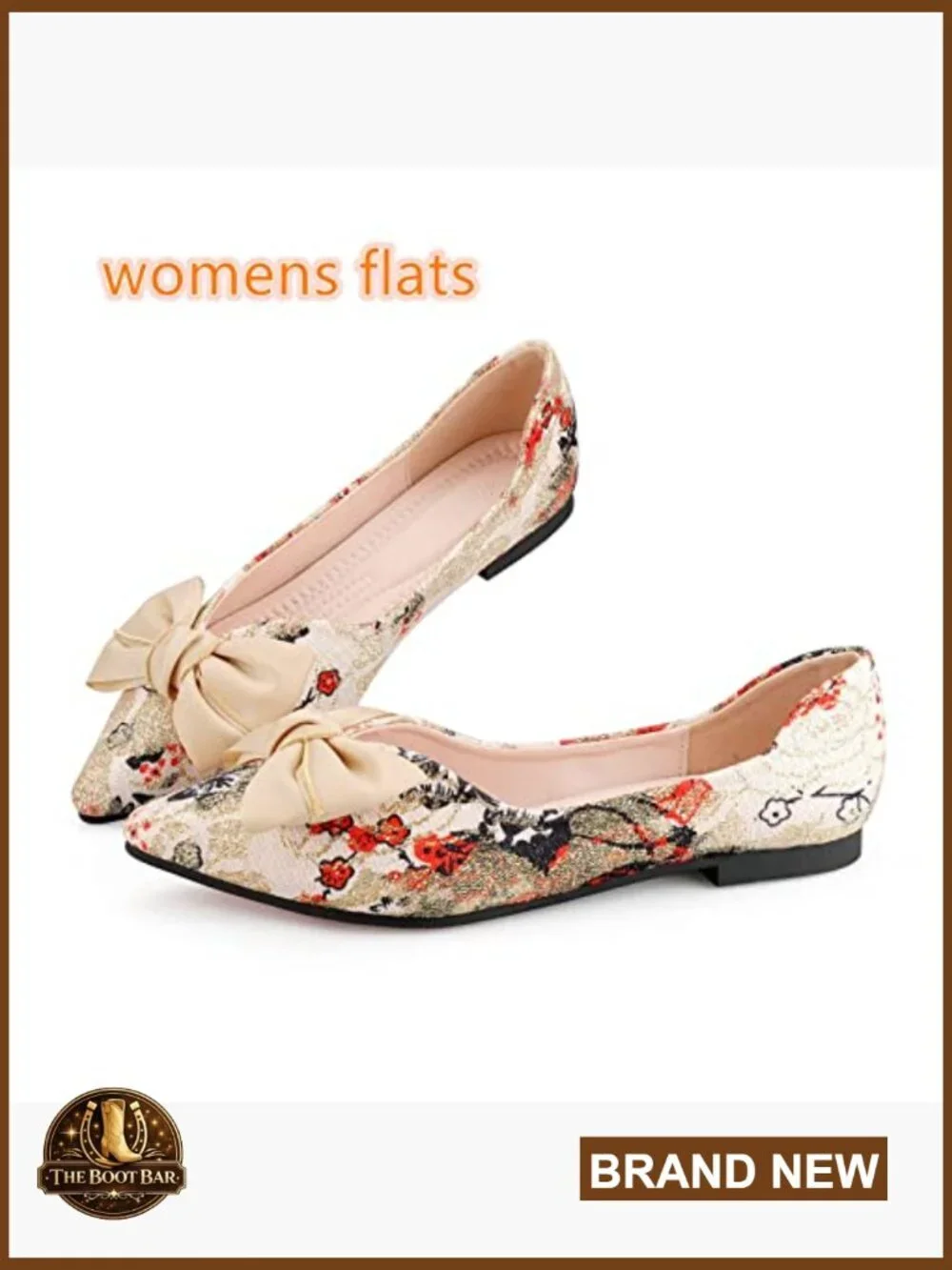 Pointed Toe Bow Ballet Flats - Comfortable Dressy Slip On Shoes